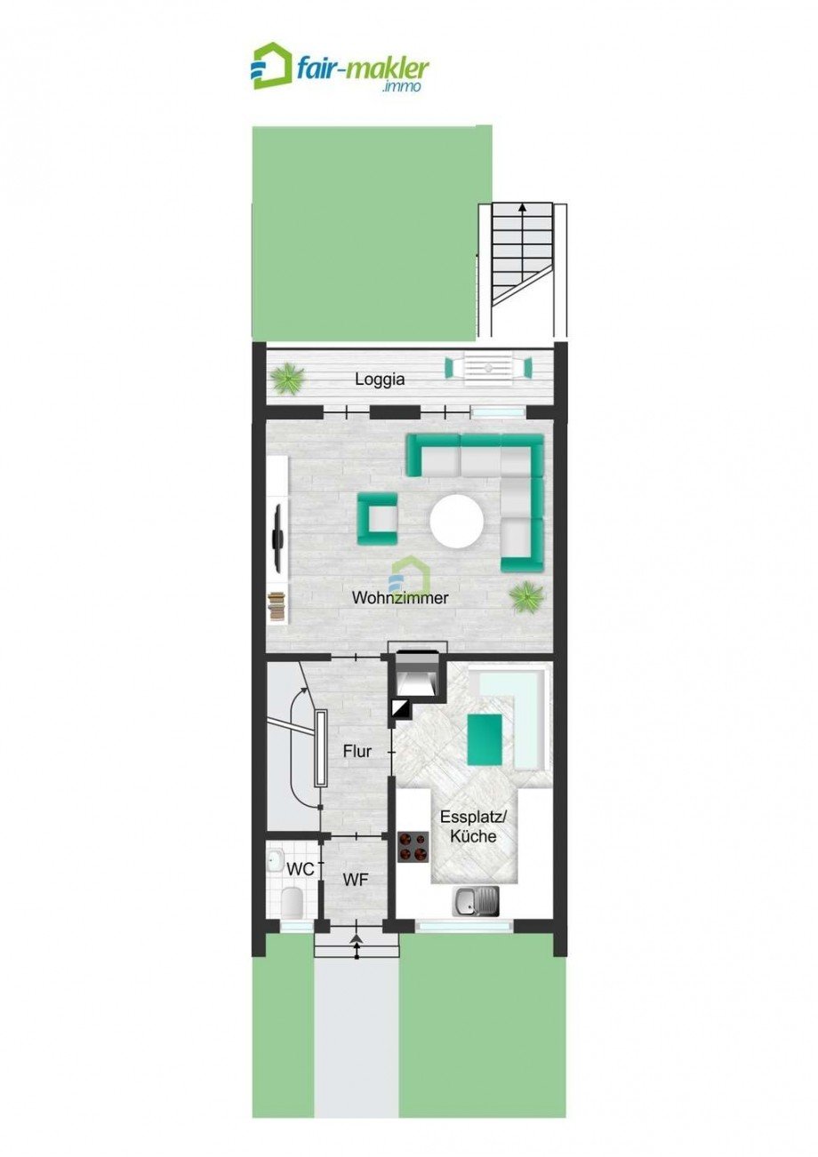 Grundriss EG Reihenmittelhaus Neckartenzlingen