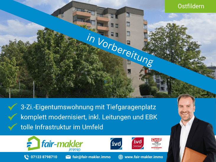 Ansicht Ostfildern Etagenwohnung FAIR-MAKLER: Schl�ssel umdrehen. Kisten auspacken. Zuhause.