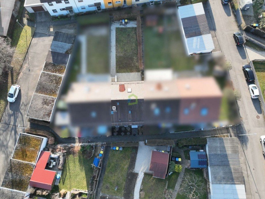 Blick von oben Reihenmittelhaus Reutlingen