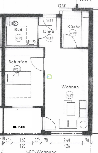 Grundriss Etagenwohnung Ebersbach an der Fils