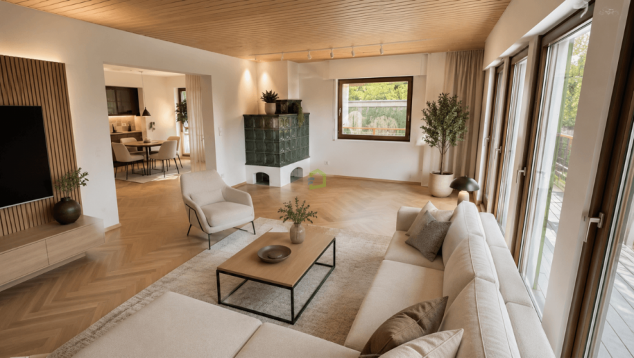 Wohnzimmer (KI-generiert) Einfamilienhaus T�bingen