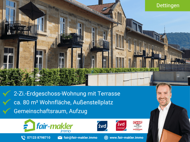 Au�enansicht Dettingen an der Erms Erdgeschosswohnung FAIR-MAKLER: Wohnen in historischem Ambiente mit tollem Grundriss