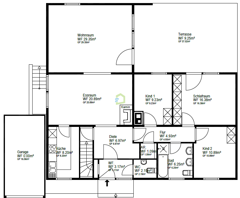 Grundriss_EG Bungalow Sankt Johann