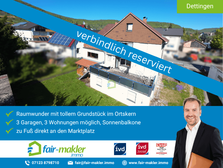 Portale_reserviert Dettingen an der Erms Haus FAIR-MAKLER: Manche H�user bieten Wohnfl�che. Dieses bietet M�glichkeiten.