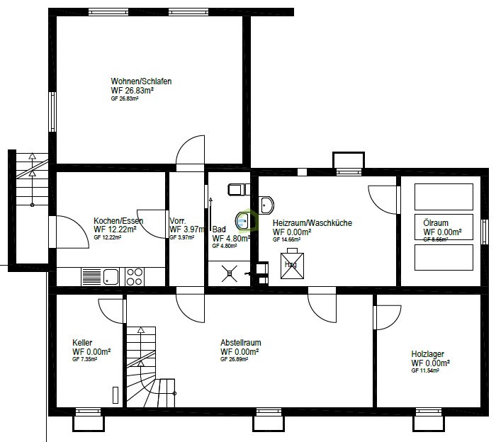 Grundriss_UG Bungalow Sankt Johann
