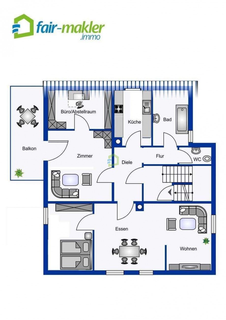 Grundriss Dachgeschosswohnung Reutlingen