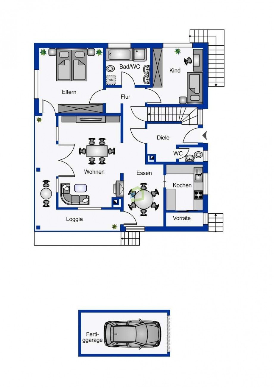 Grundriss EG Einfamilienhaus T�bingen