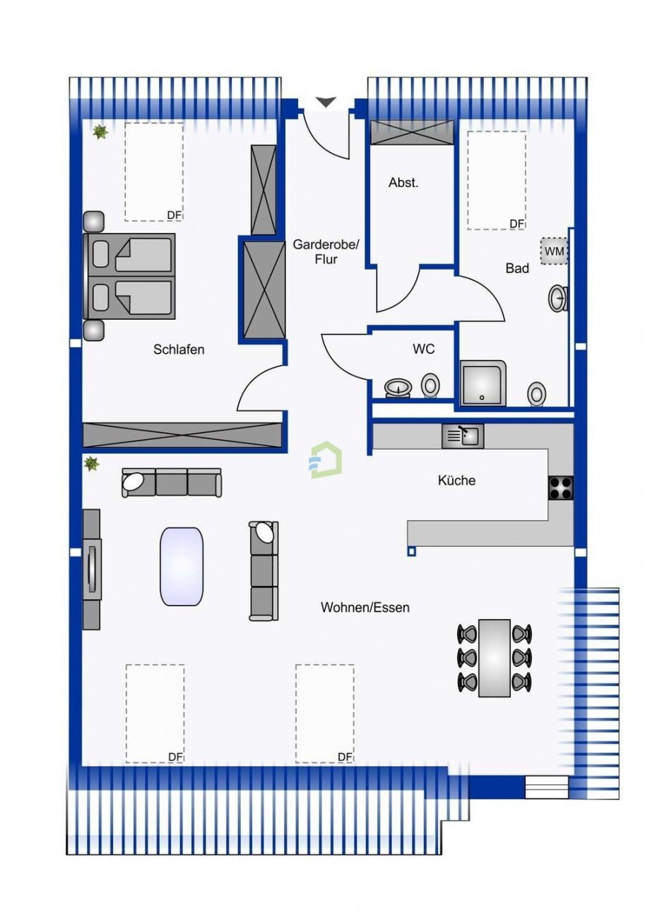 Grundriss Dachgeschosswohnung Dettingen an der Erms