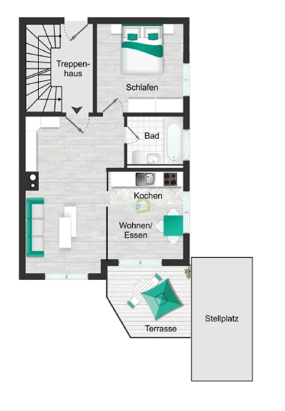 Grundriss Erdgeschosswohnung Dettingen an der Erms