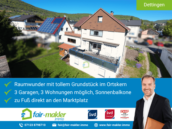 Au�enansicht Dettingen an der Erms Haus FAIR-MAKLER: Manche H�user bieten Wohnfl�che. Dieses bietet M�glichkeiten.