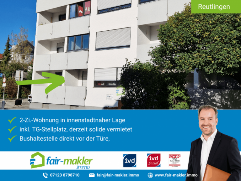 Geb�ude Reutlingen Etagenwohnung FAIR-MAKLER: Genie�en Sie die Vorteile der Innenstadtlage -- vermietet