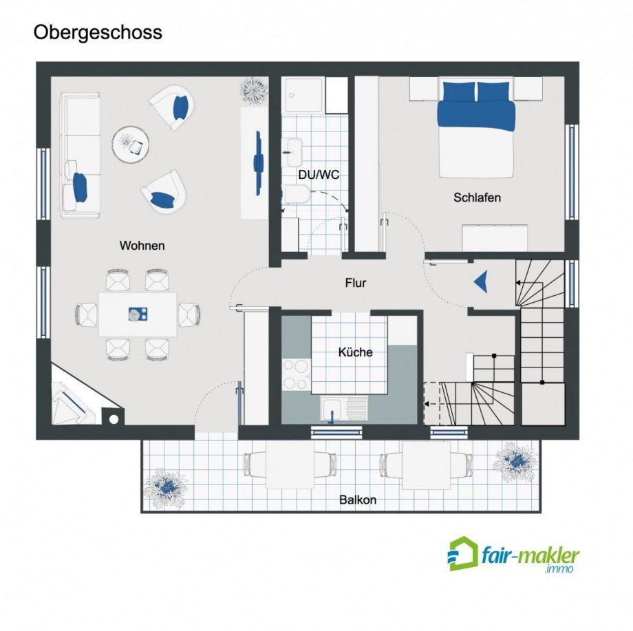 Obergeschoss Wohnung Grafenberg